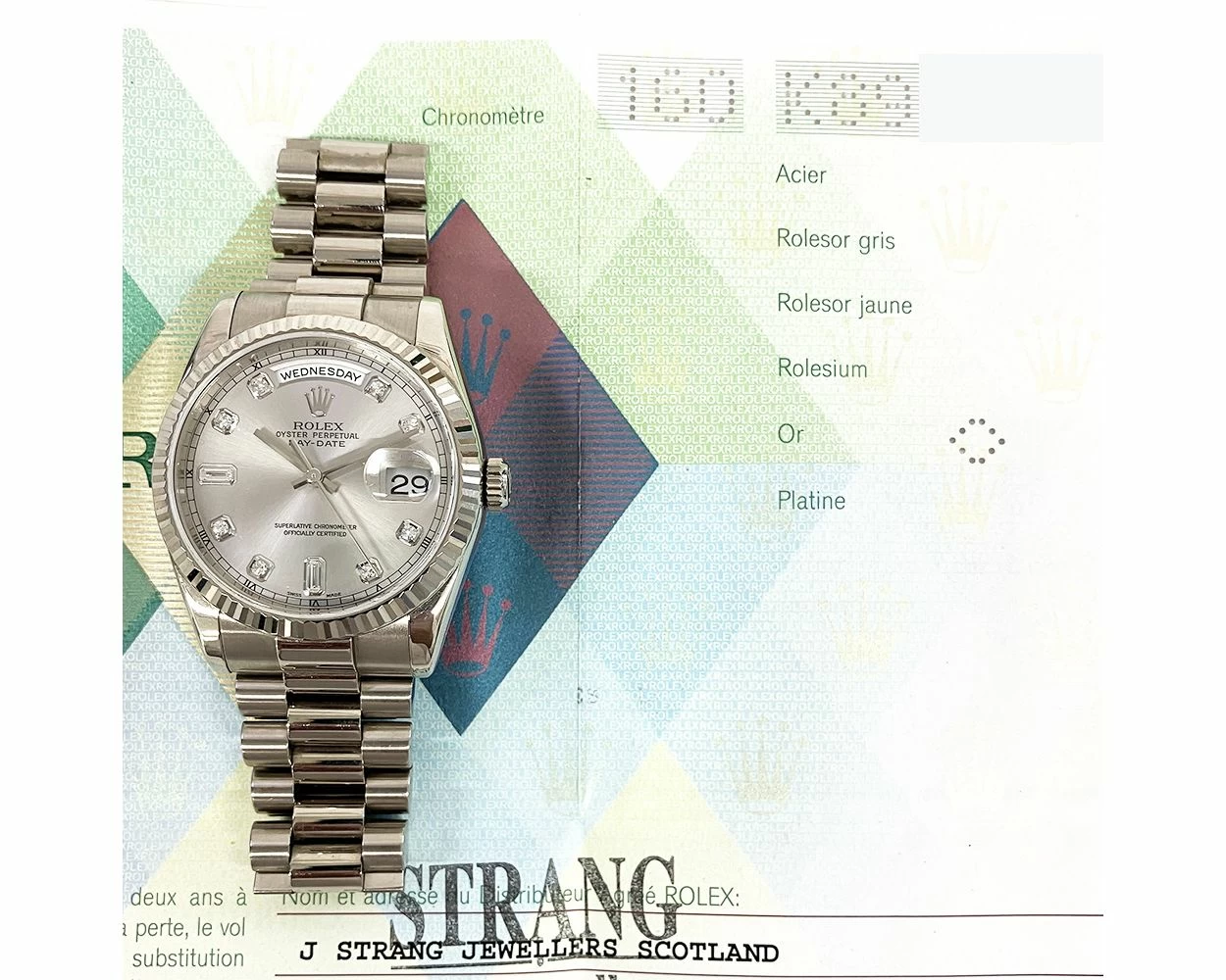 Rolex day date silver cheap