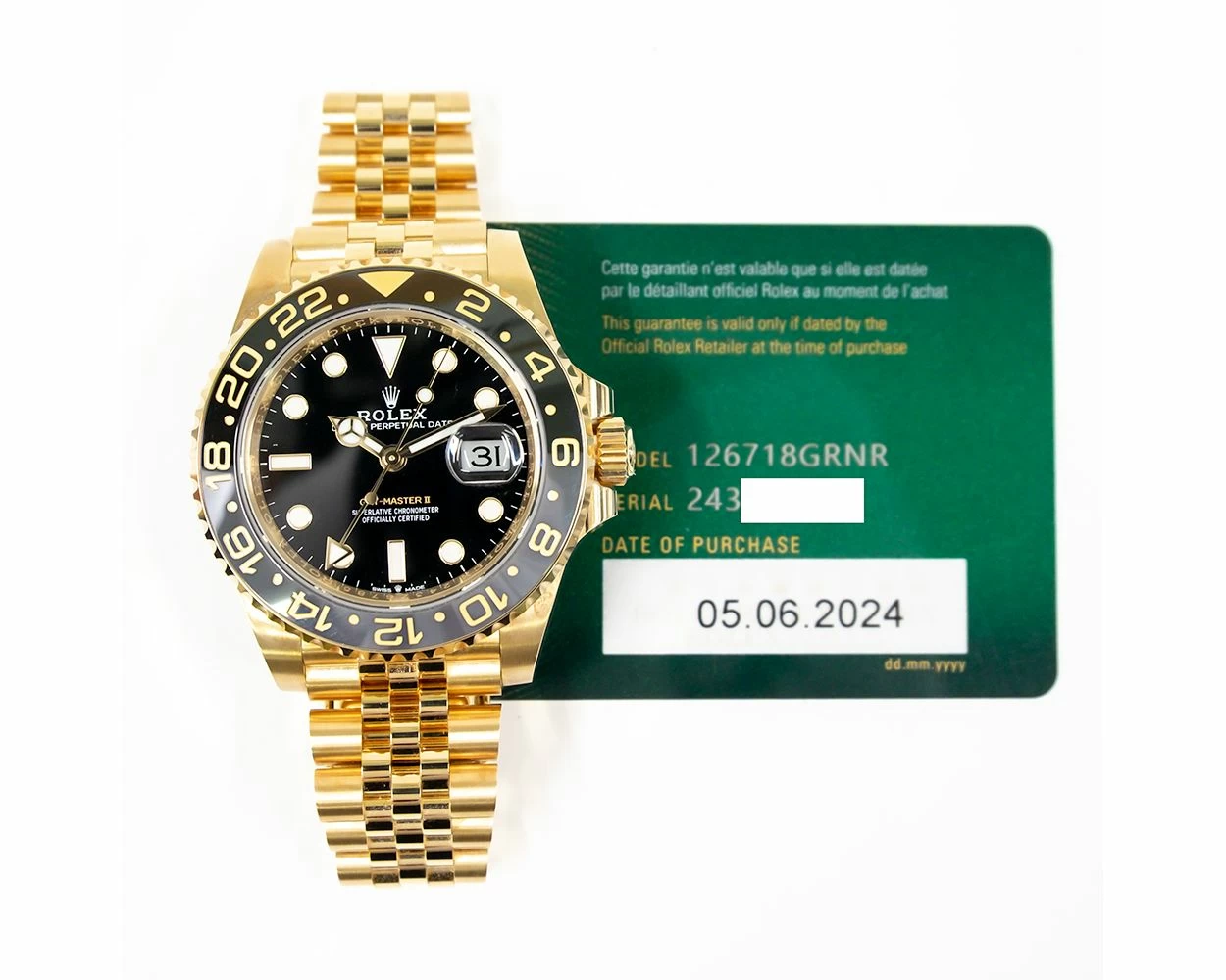 Buy Genuine Used Rolex GMT-Master II 126718GRNR Watch Black Dial