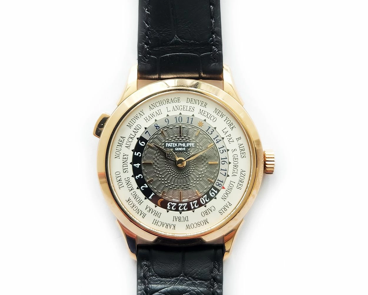 2017 Patek Philippe Complications World Time 38.5mm Rose Gold Grey Dial 5230R 001 Box Papers