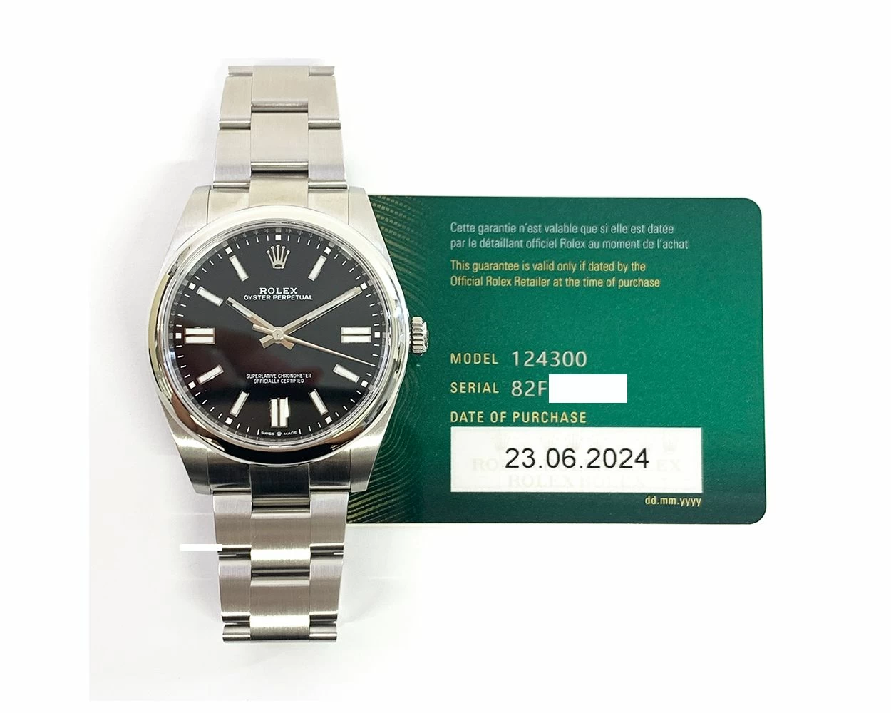 Rolex Oyster Perpetual 41, Bright Black Dial, Steel, 124300