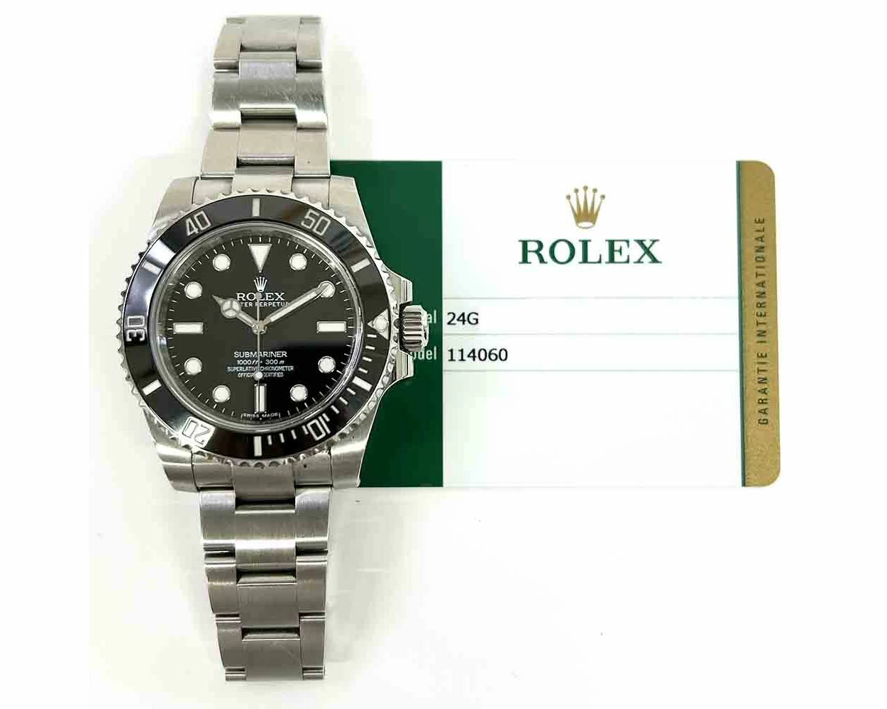 2015 Rolex Submariner 40mm Stainless Steel Black Dial 114060 Box Papers