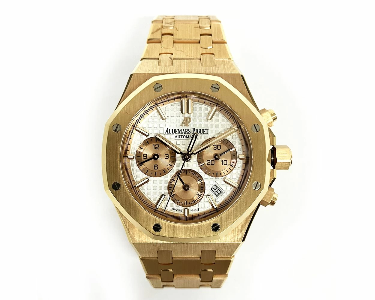 Audemars Piguet Royal Oak Chronograph 41mm Rose Gold White Dial 26315OR.OO.1256OR.01 Watch Only