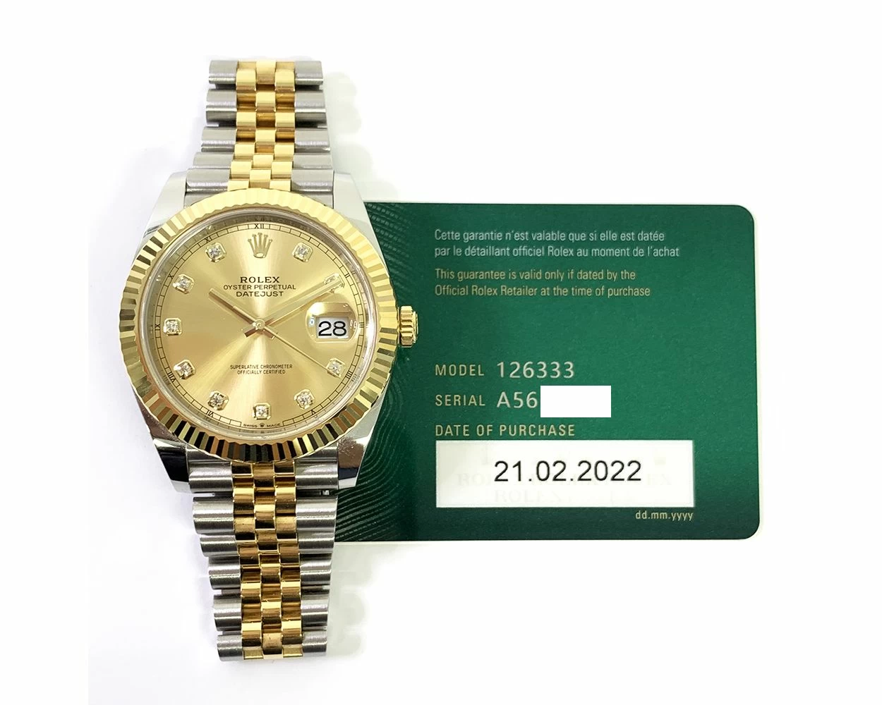 Buy Genuine Used Rolex Datejust 41 126333 Watch Champagne Dial SKU 9880