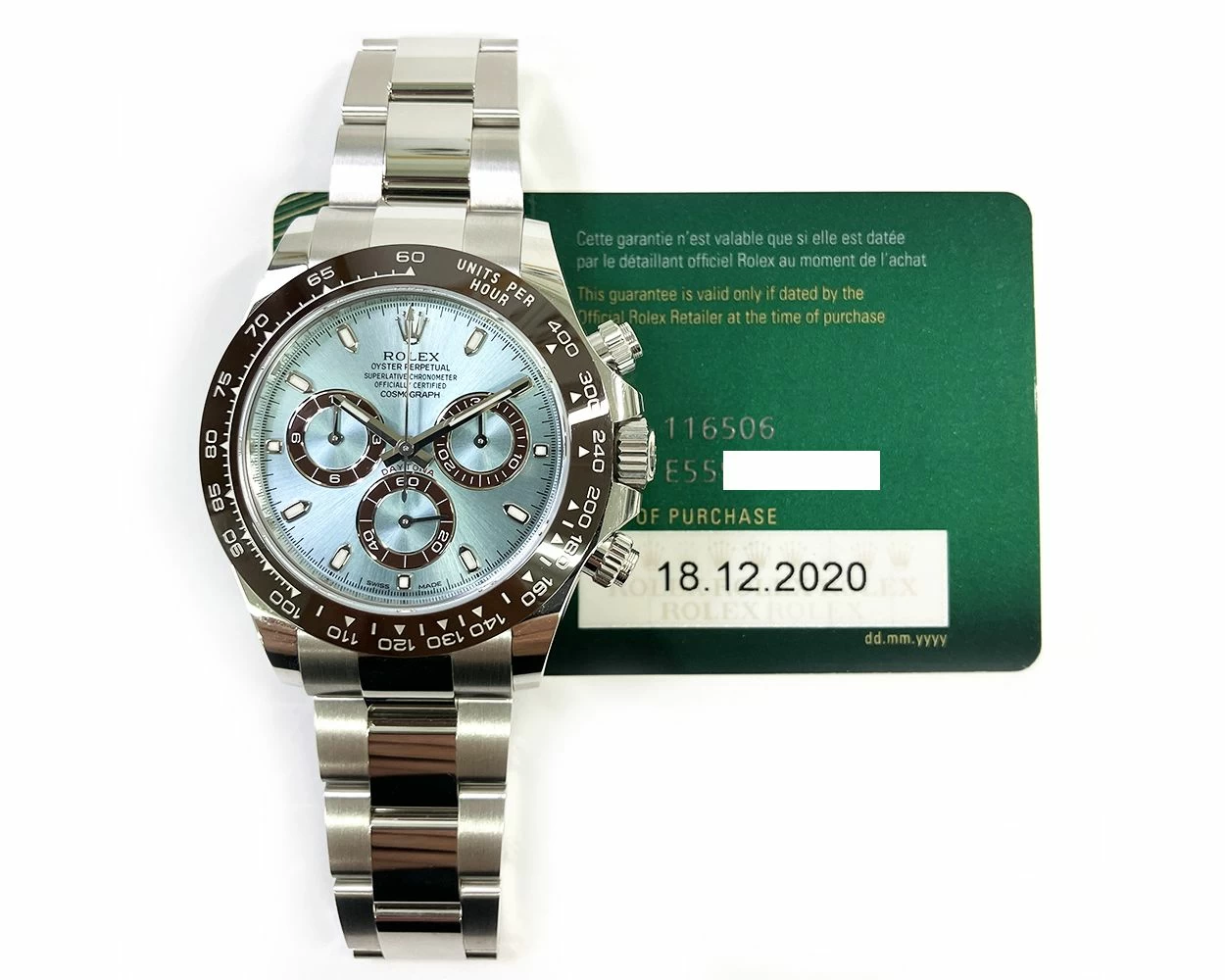 Buy Genuine Used Rolex Cosmograph Daytona 116506 Watch Ice Blue