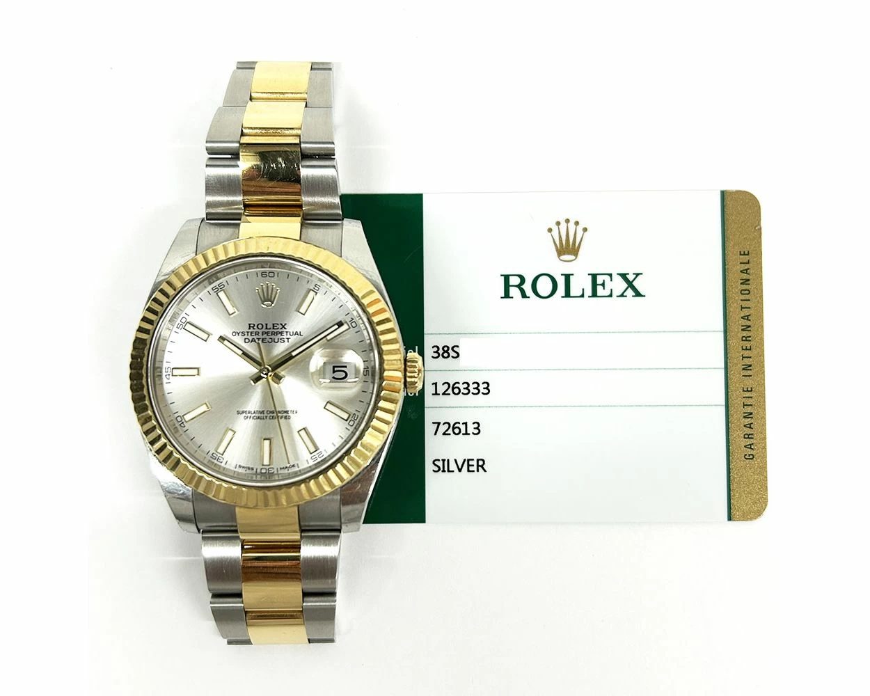 2017 Rolex Datejust 41 Stainless Steel Yellow Gold Silver Index Dial 126333 Box Papers