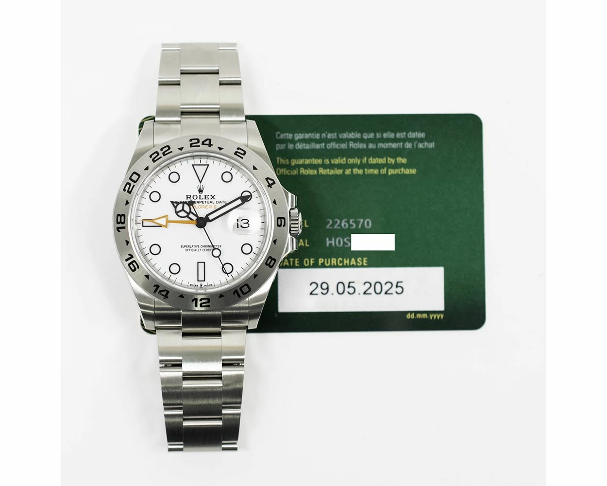 Buy Genuine Used Rolex Explorer II 226570 Watch White Dial SKU