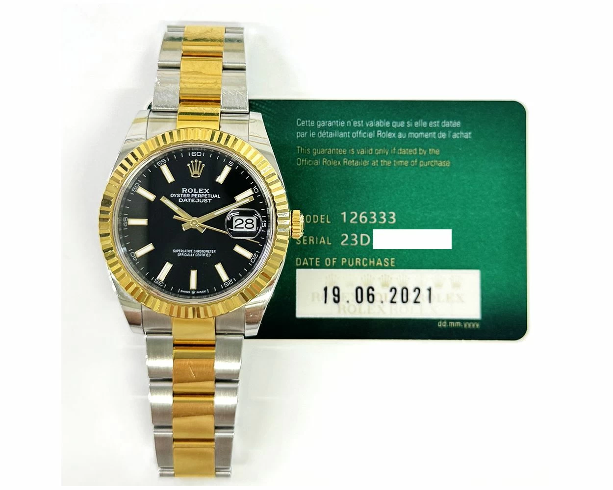 Buy Genuine Used Rolex Datejust 41 126333 Watch Bright Black Dial SKU 8237