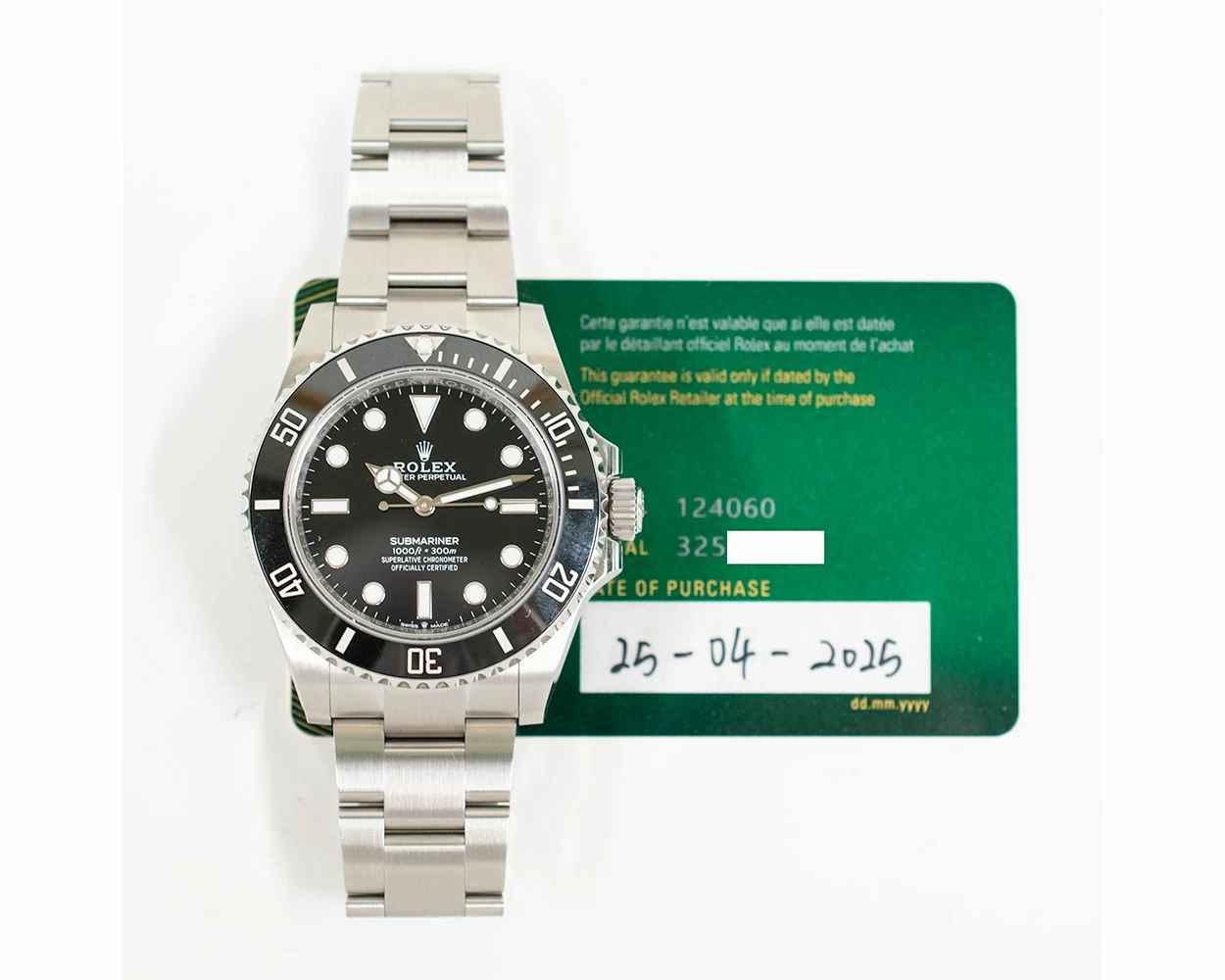 Buy Genuine Used Rolex Submariner 124060 Watch Black Dial SKU 8093