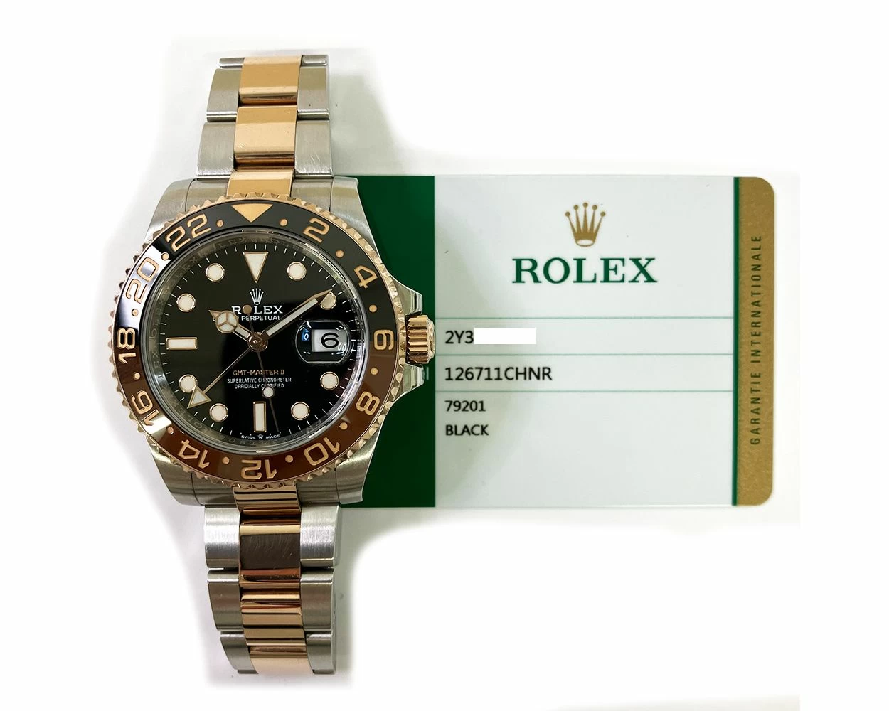 Buy Genuine Used Rolex GMT Master II 126711CHNR Watch Black Dial SKU 8398