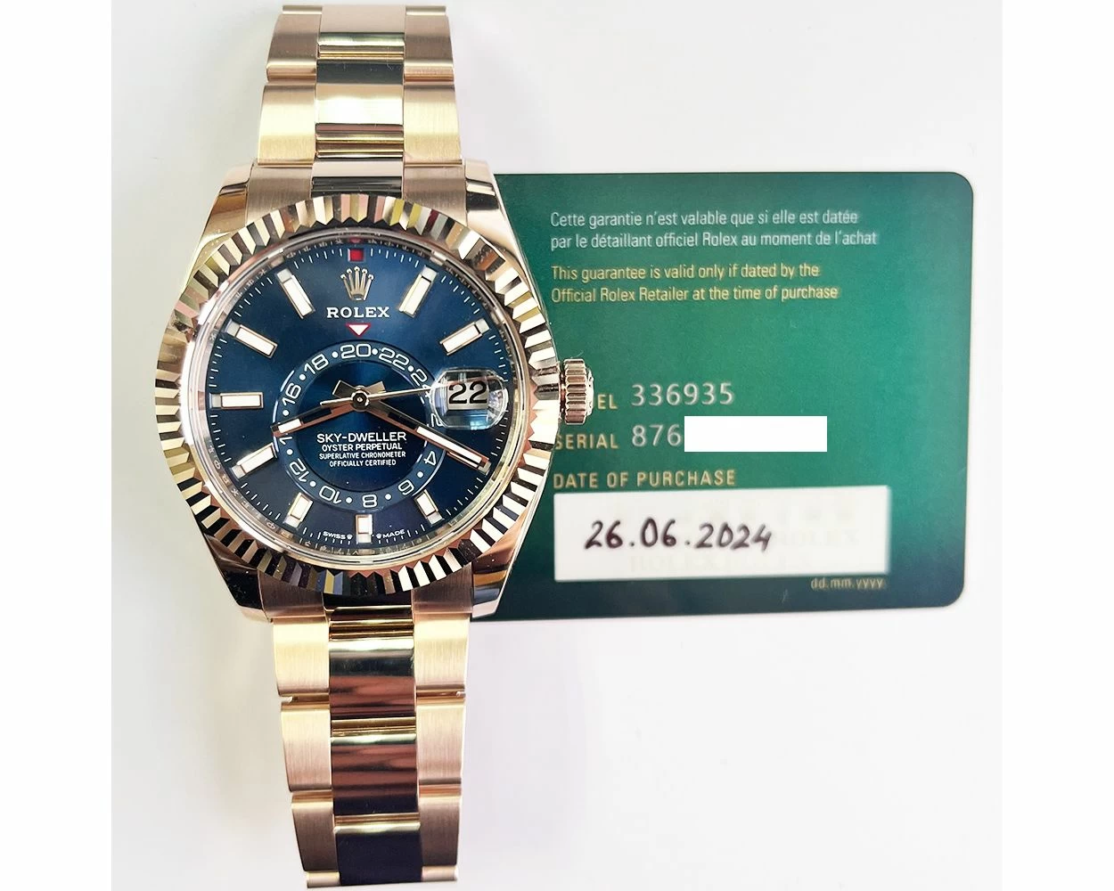 Buy Genuine Used Rolex Sky Dweller 336935 Watch Blue Green Dial SKU 10333