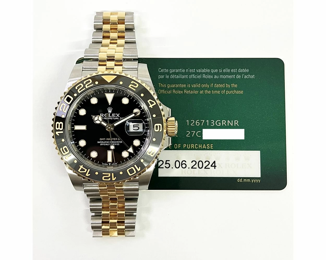 Buy Genuine Used Rolex GMT-Master II 126713GRNR Watch Black Dial