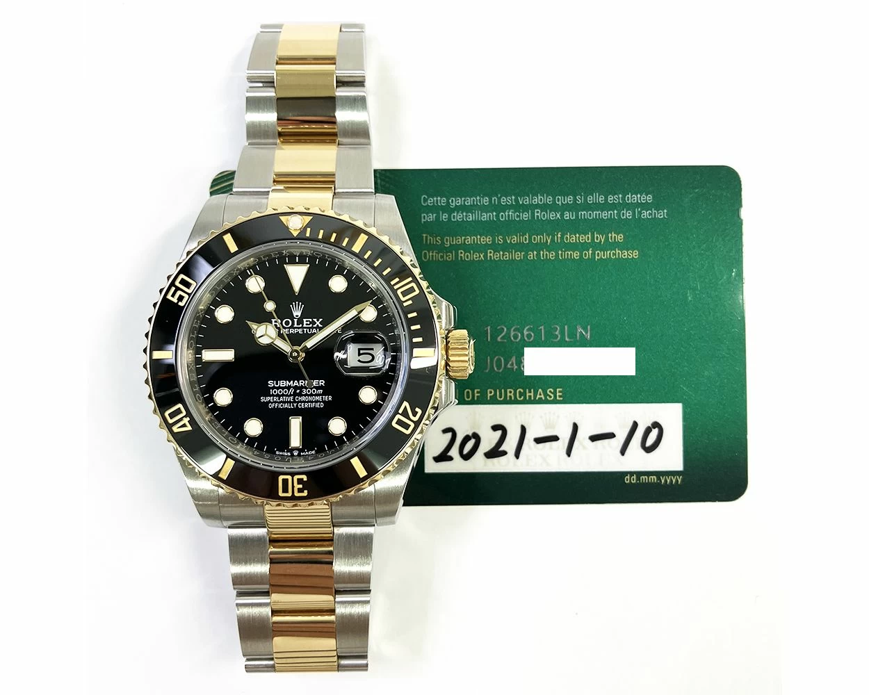 Buy Genuine Used Rolex Submariner Date 126613LN Watch Black Dial
