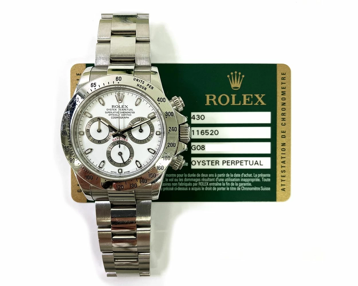 Rolex Cosmograph Daytona White Dial Steel 116520