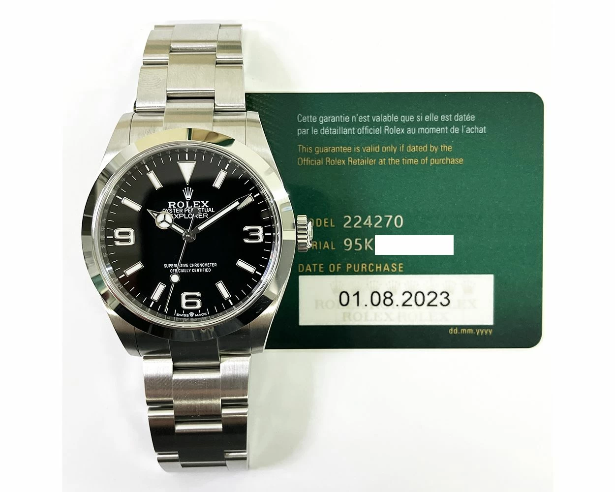 Buy Genuine Used Rolex Explorer 224270 Watch Black Dial SKU 8300