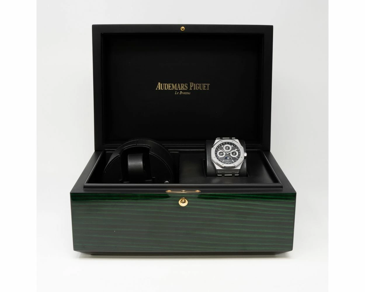 Buy Genuine Audemars Piguet Royal Oak Perpetual Calendar 26597PT.OO.1220PT.01 Wristwatch Black Grand Tapisserie Dial SKU 10311