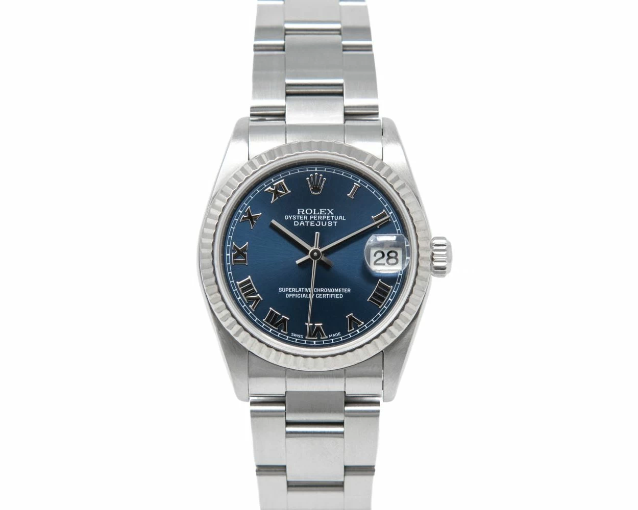 Rolex datejust blue roman clearance