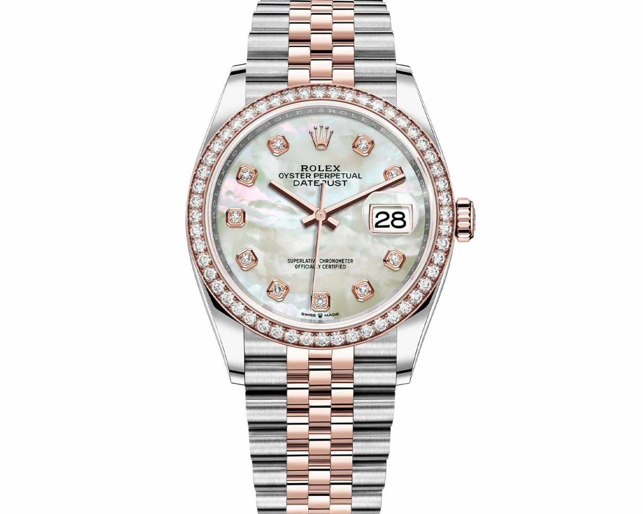 Rolex datejust rose gold with diamonds cheap