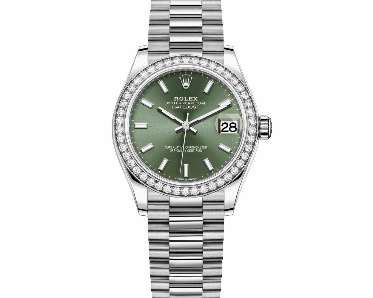 Buy Genuine Used Rolex Datejust 31 278289RBR Watch Mint Green
