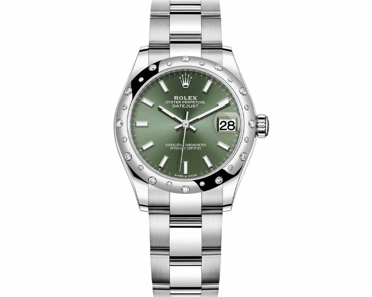 Rolex Datejust 31 Mint Green Index Steel White Gold 278344RBR