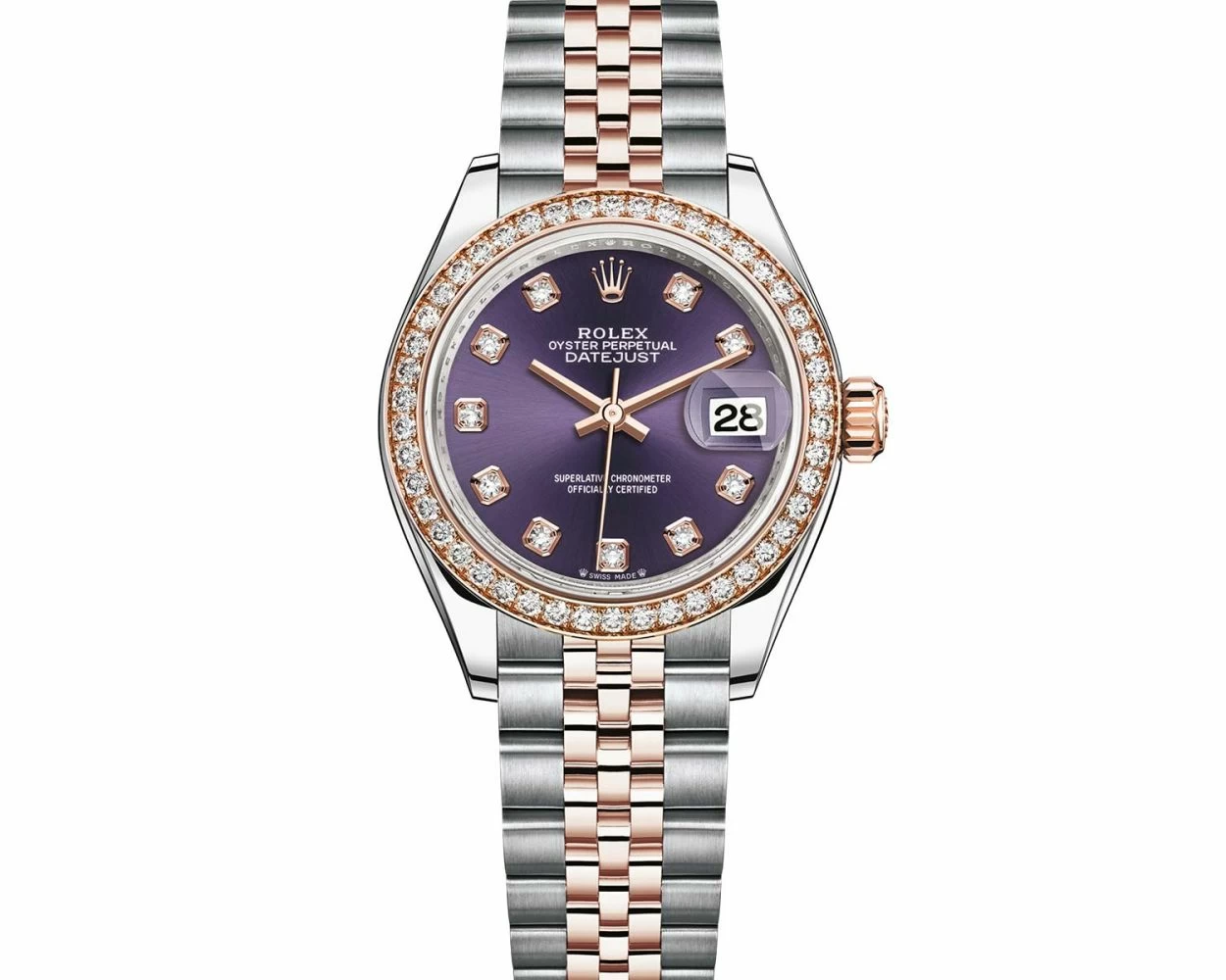 Buy Genuine Used Rolex Lady Datejust 28 279381RBR Watch Aubergine Dial SKU 7797