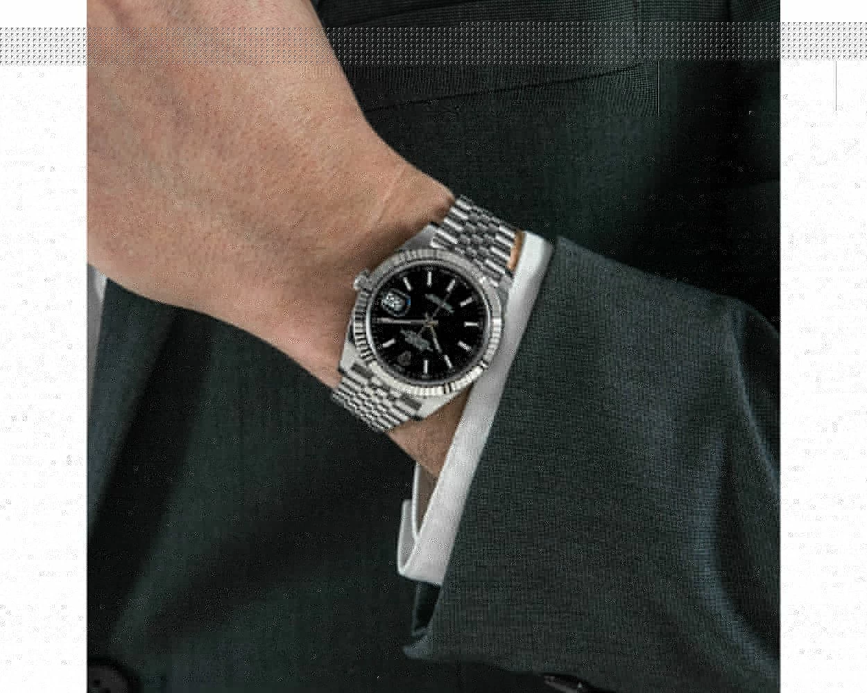 Rolex Datejust 41 Stainless Steel White Gold Black Dial 126334 Box Papers