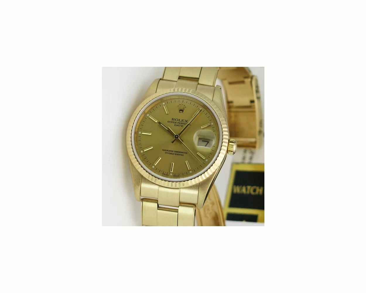 Buy Genuine Used Rolex Date 34 15238 Watch Champagne Dial SKU 3052