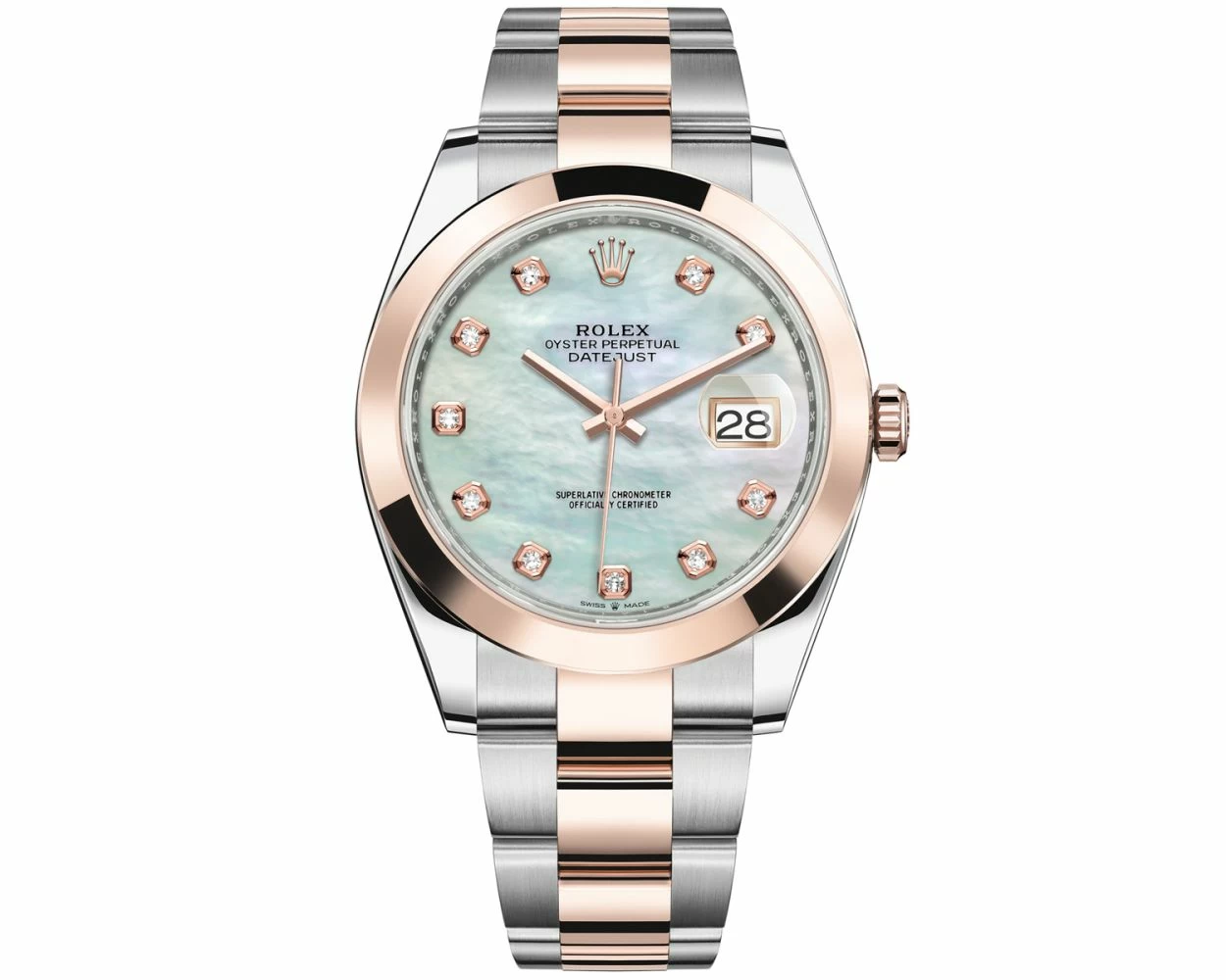 Rolex datejust 41 mother of pearl diamond dial hotsell