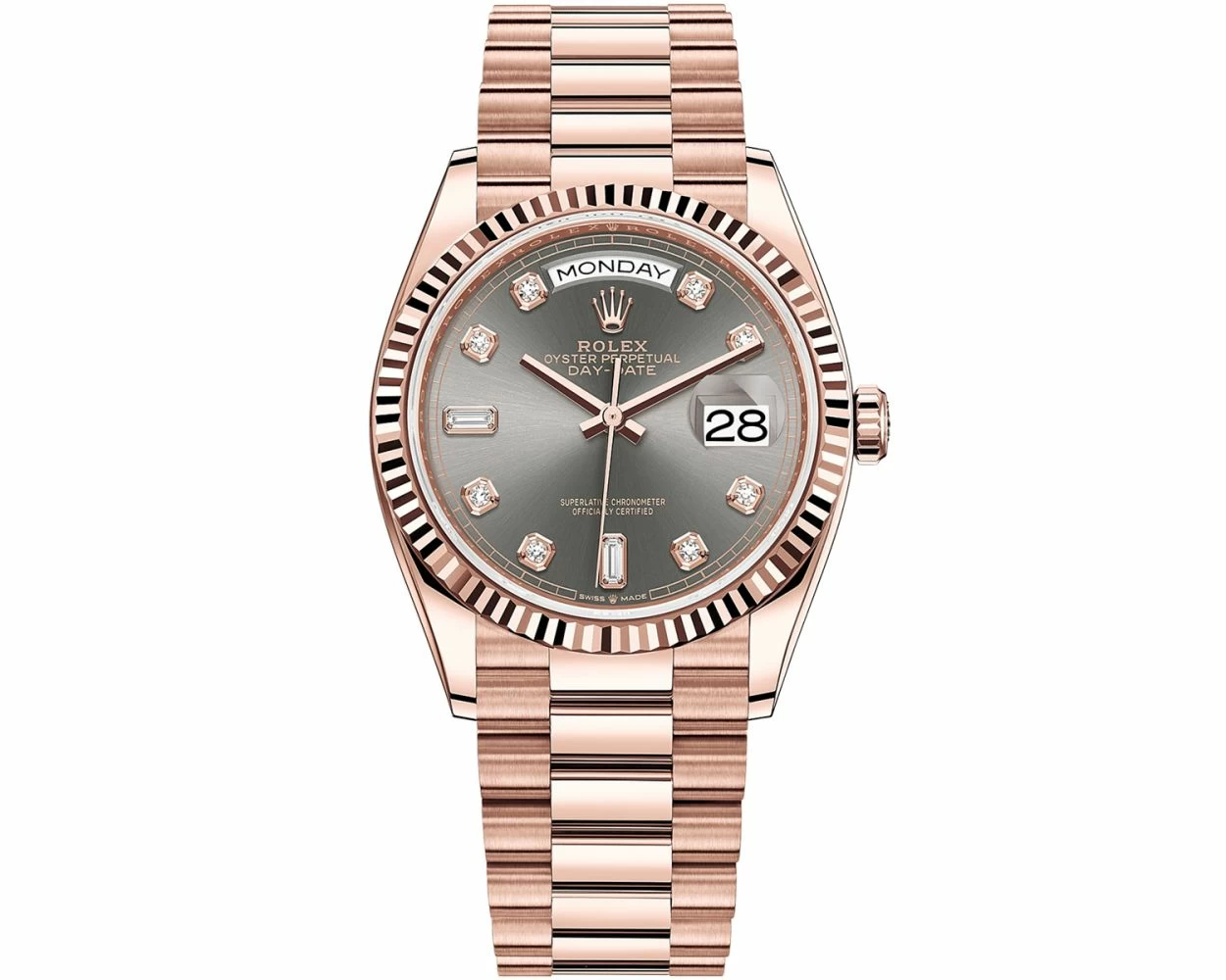 Rolex day hot sale date fluted bezel