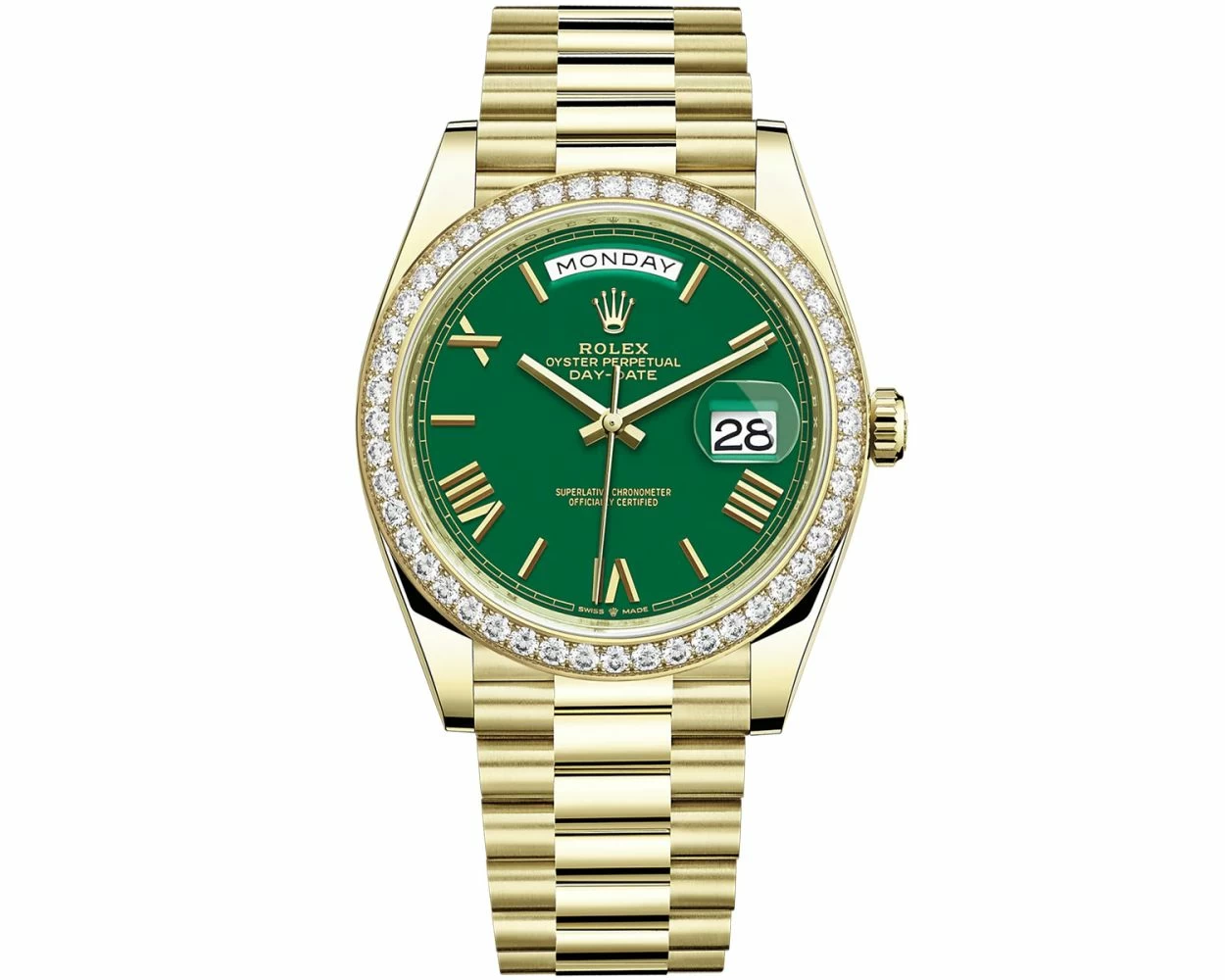 Buy Genuine Used Rolex Day Date 40 228348RBR Watch Green Dial