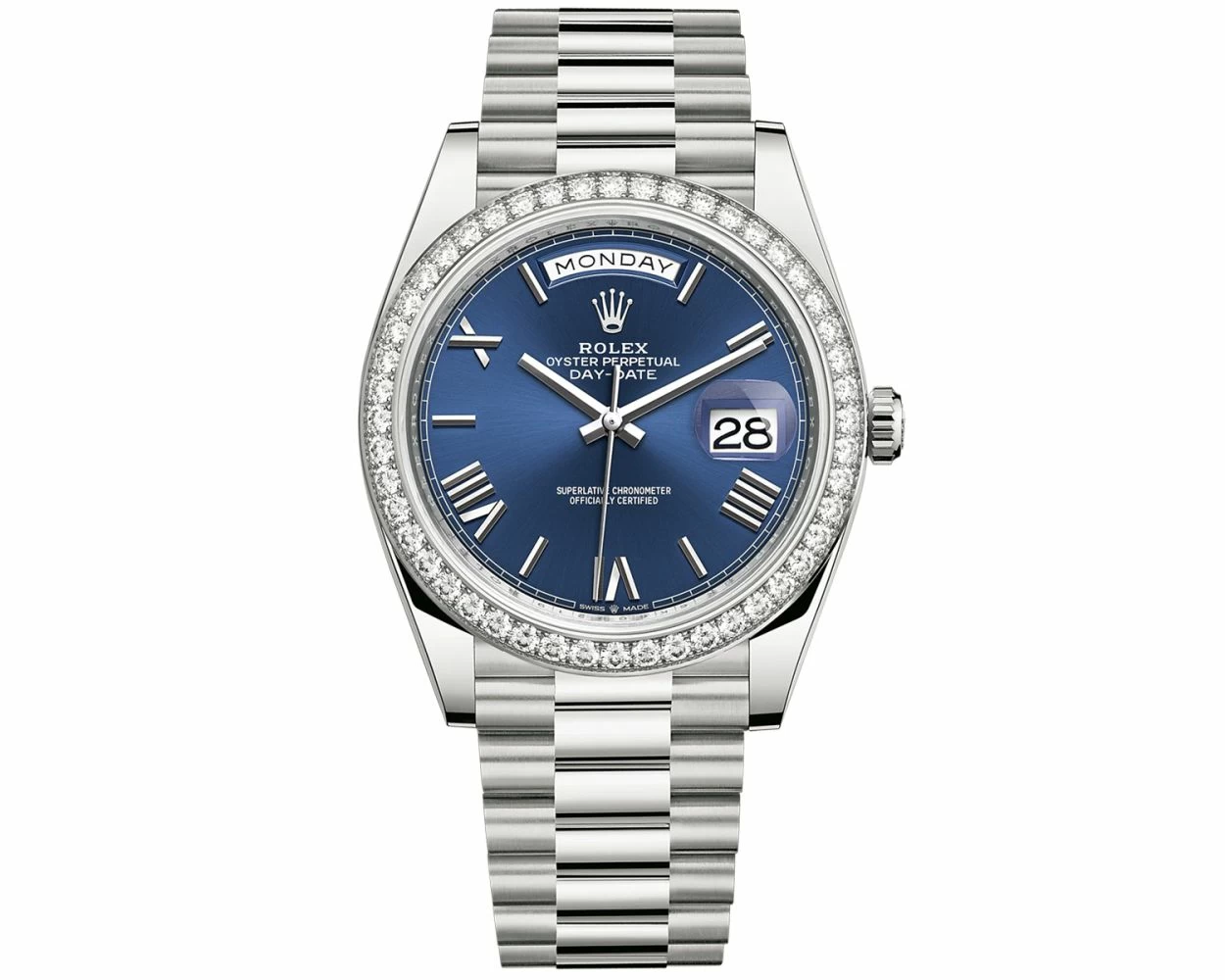 Buy Genuine Used Rolex Day Date 40 228349RBR Watch Bright Blue