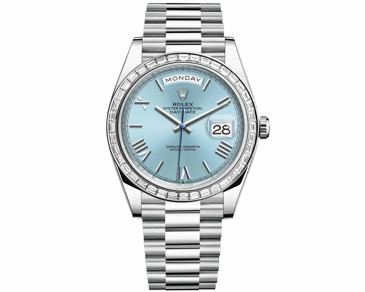 Blue dial day date clearance