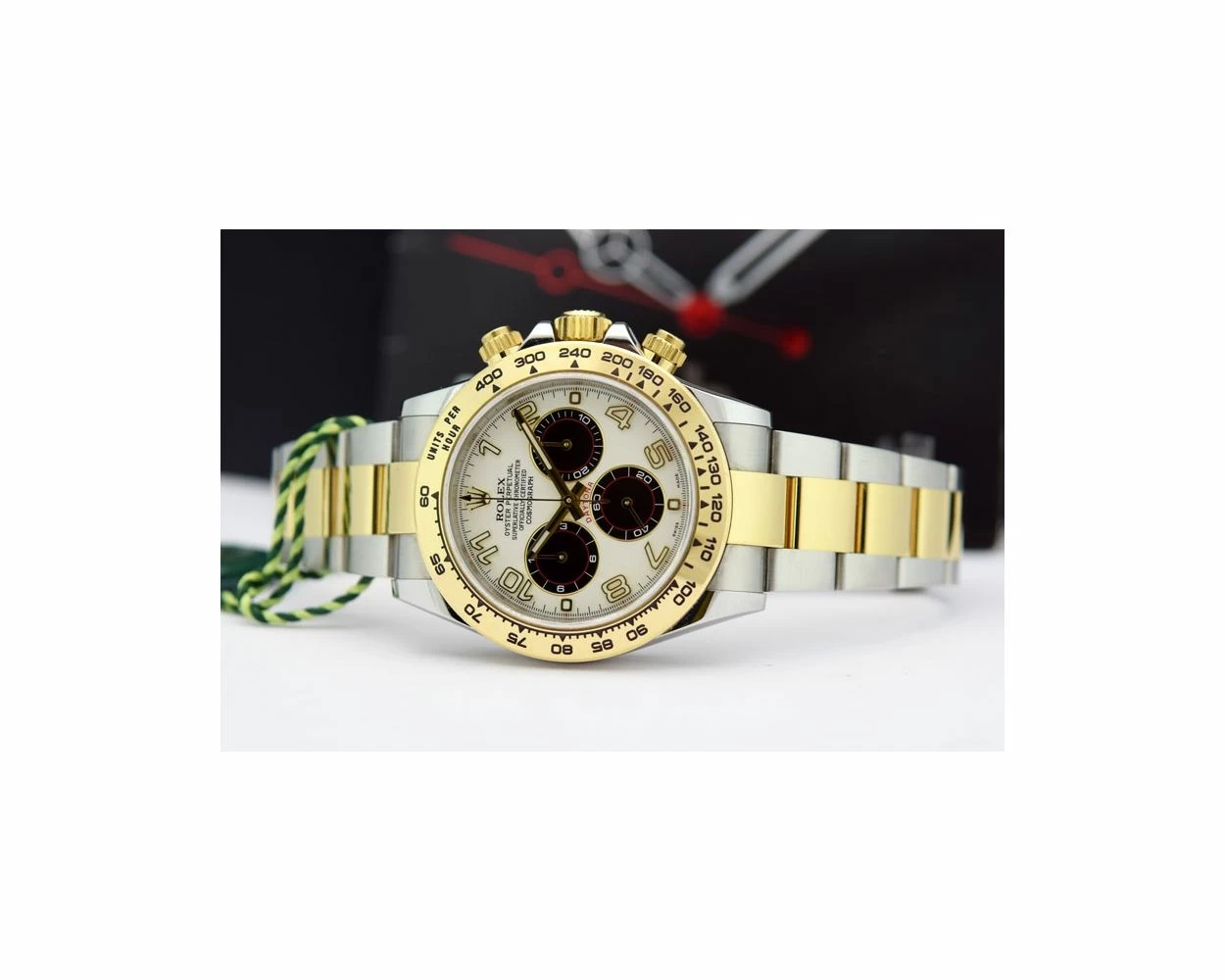 Rolex Cosmograph Daytona White Arabic Panda Dial Steel Gold 116503