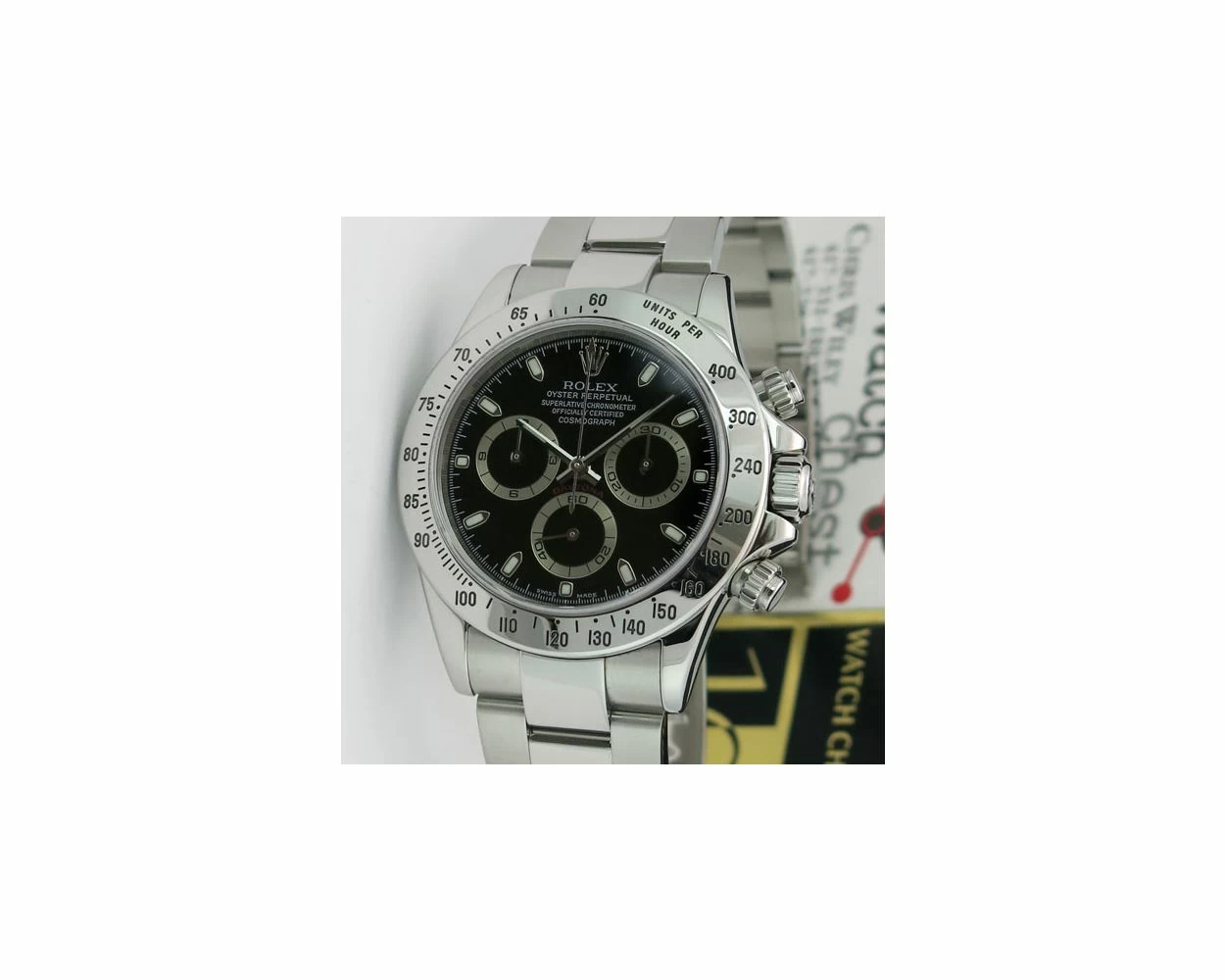 Buy Genuine Used Rolex Cosmograph Daytona 116520 Watch Black Dial SKU 3326