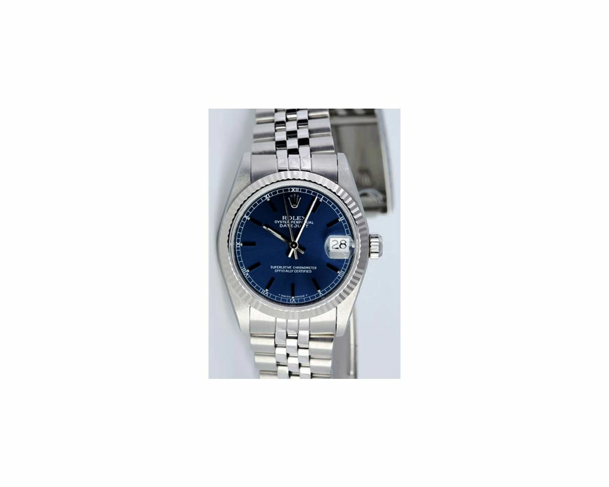 Rolex Datejust 31 Blue Dial Steel White Gold 68274