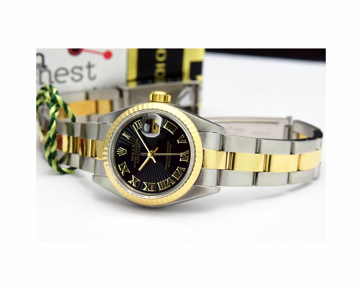 Rolex Datejust 79173 Diamond Silver Dial Steel 18K Yellow Gold 2003 Ladies Watch
