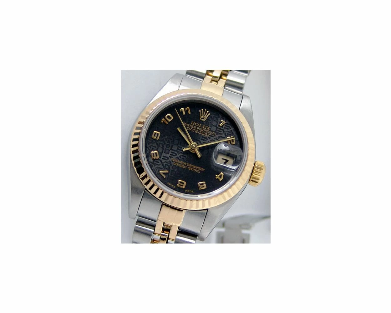 Rolex Lady Datejust Black Jubilee Arabic Dial Steel Gold 79173