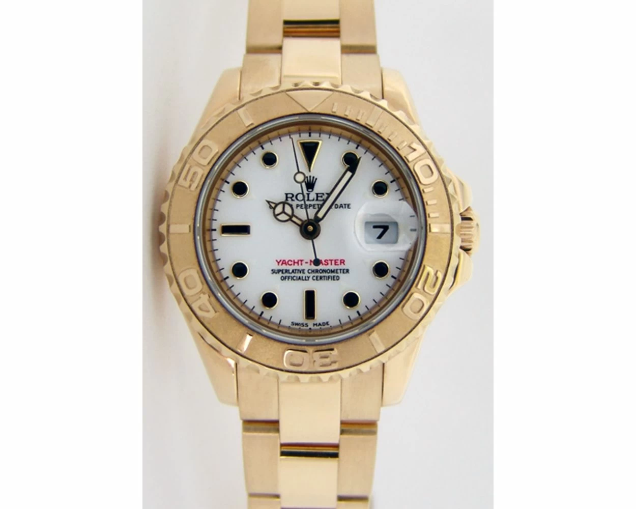 Rolex Lady Yacht Master White Dial Yellow Gold 169628