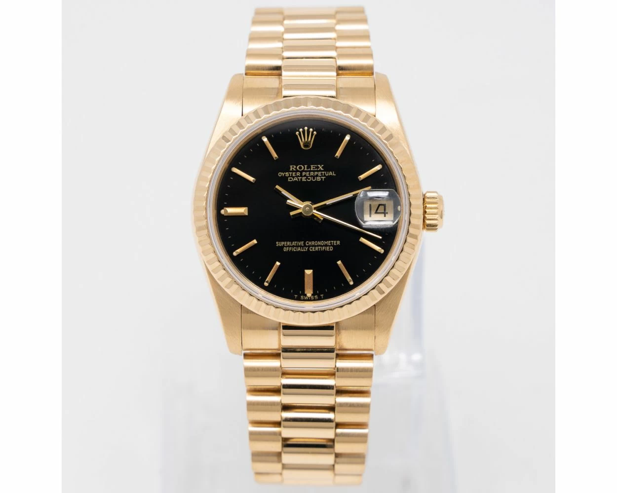 Gold rolex presidential black face new arrivals