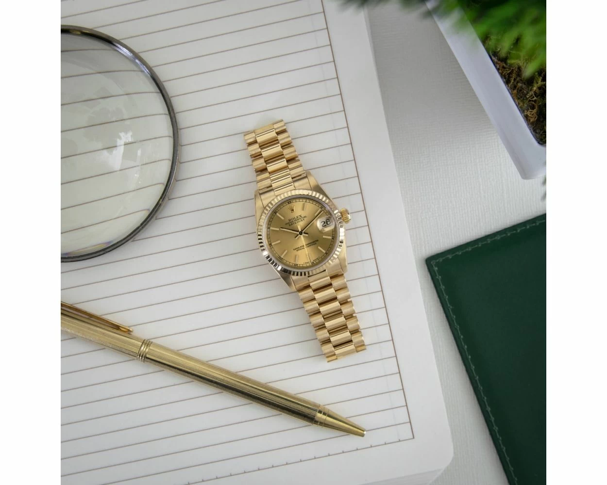 Rolex 18K Gold President Datejust 31MM Diamond Dial Watch 68278 – Cileone  Jewelers