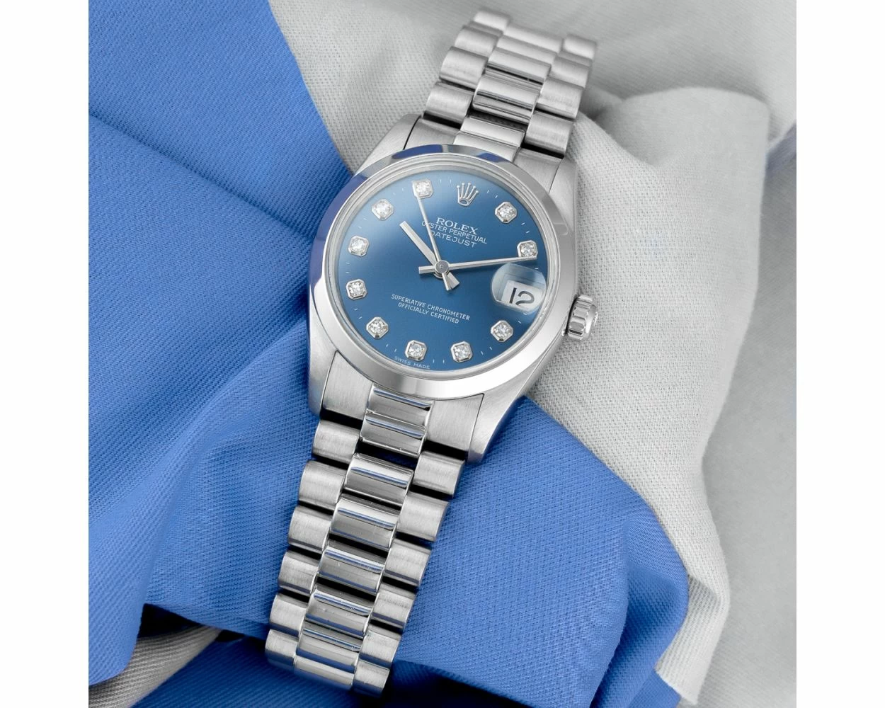 Rolex with blue face on sale