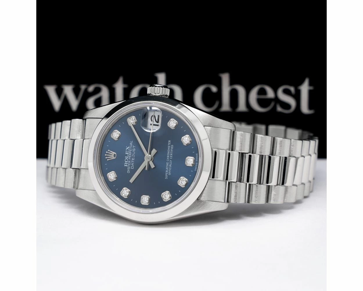 Rolex datejust steel blue dial on sale
