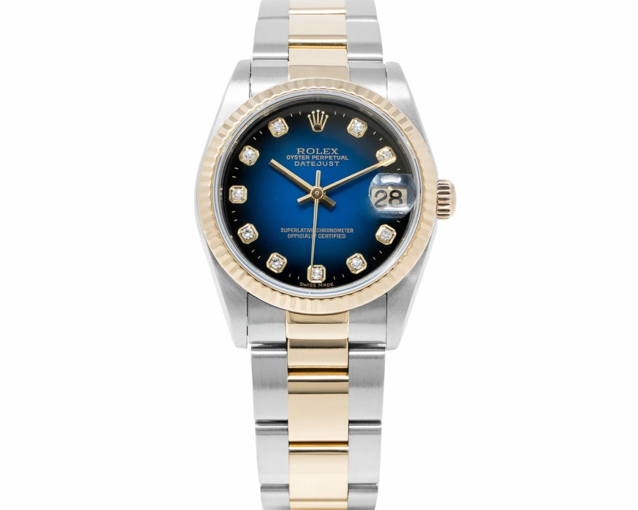 Fluted Bezel Womens Rolex Oyster Perpetual Datejust Blue Face Buy