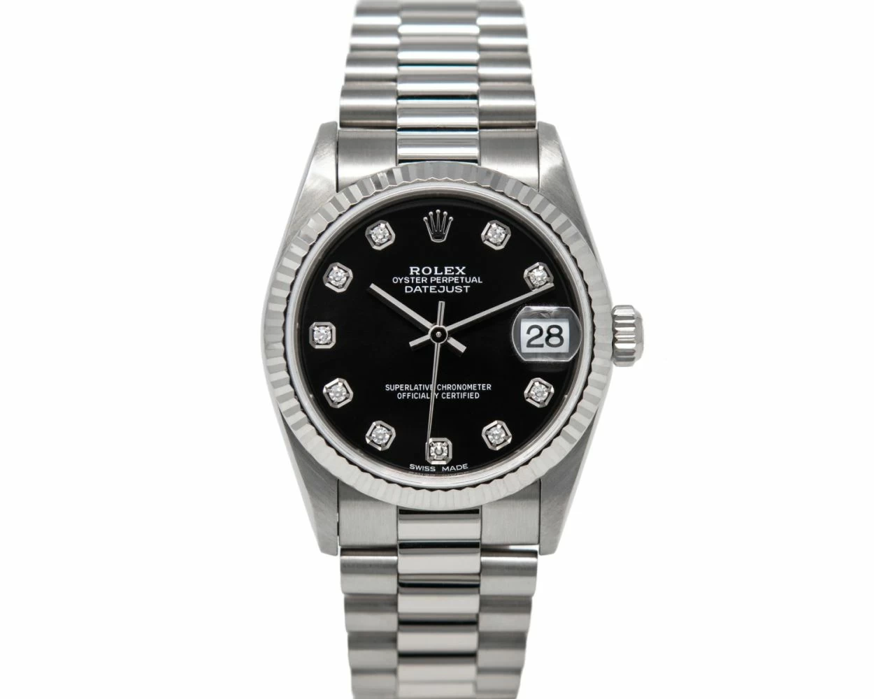 Buy Genuine Used Rolex Datejust 31 68279 Watch Black Dial SKU 5098