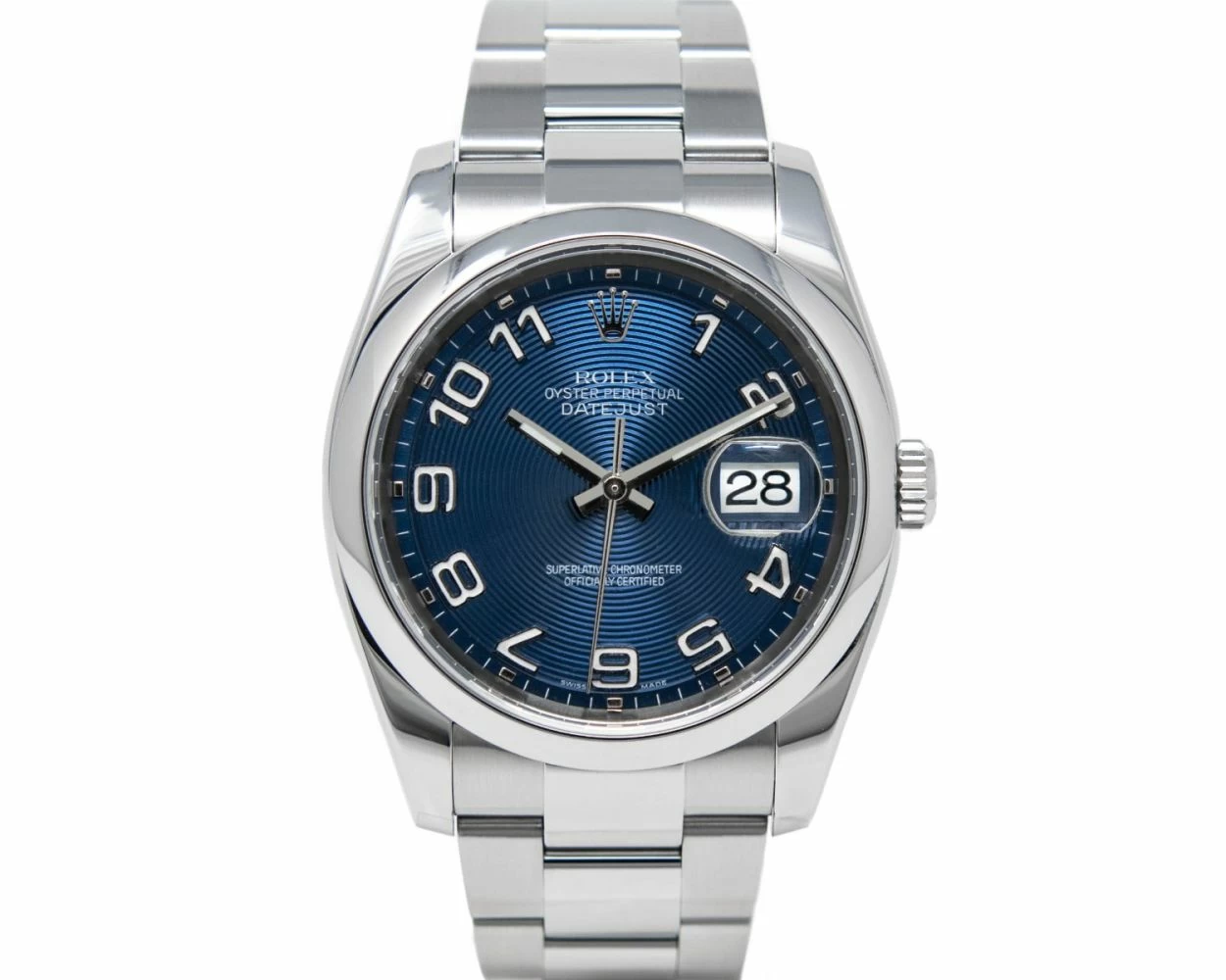 Rolex Datejust 36 Blue Concentric Arabic Dial Steel 116200