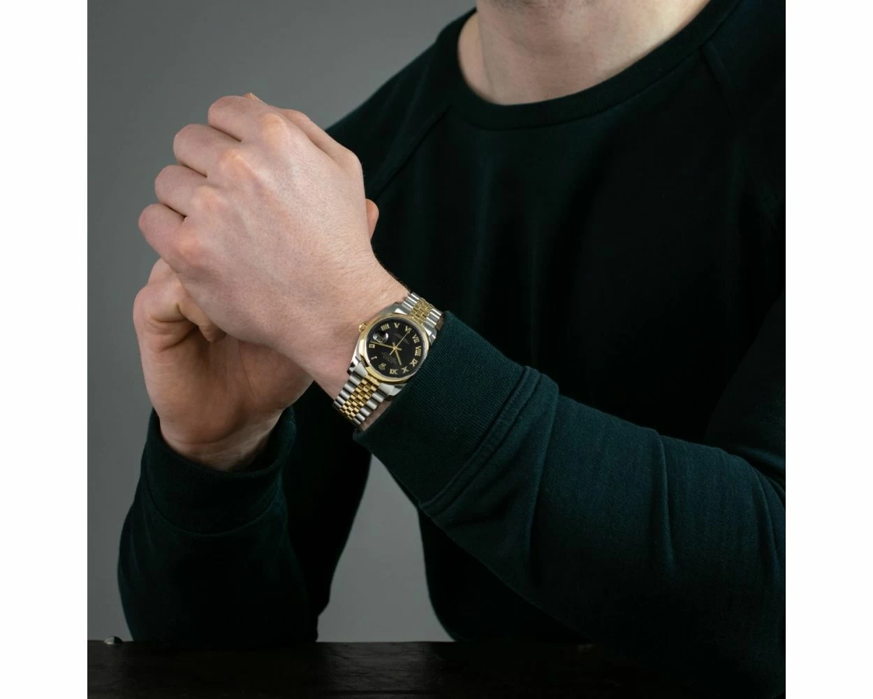 Rolex datejust black sunburst dial cheap