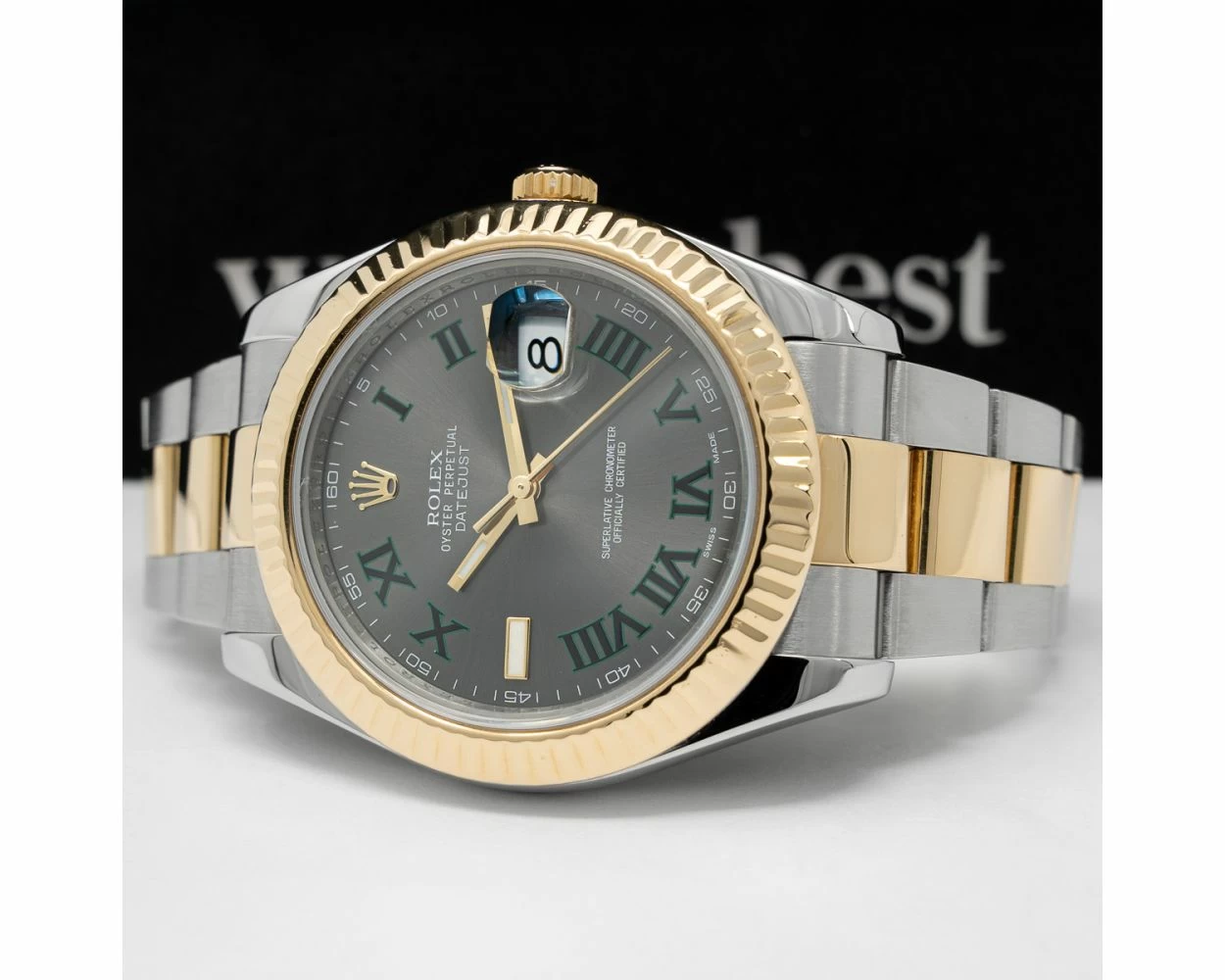 Rolex 41mm datejust ii 116333 grey with green discount