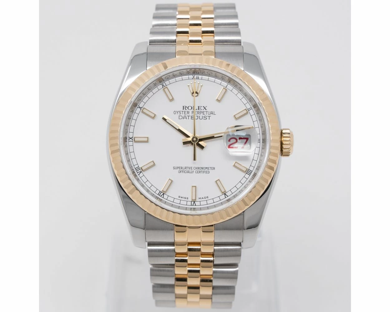 Buy Genuine Used Rolex Datejust 36 116233 Watch White Dial SKU 9929