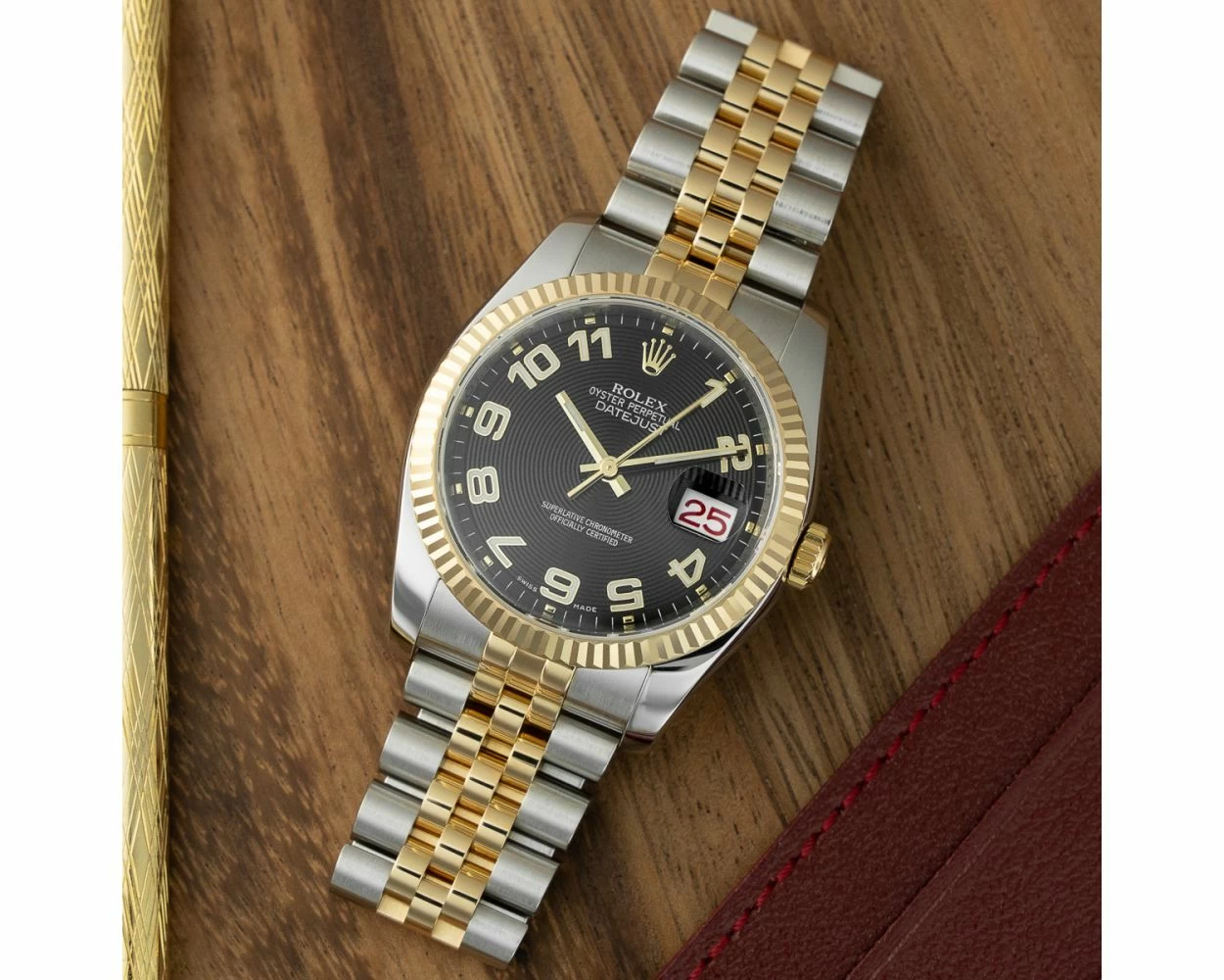 Buy Genuine Used Rolex Datejust 36 116233 Watch - Black Concentric