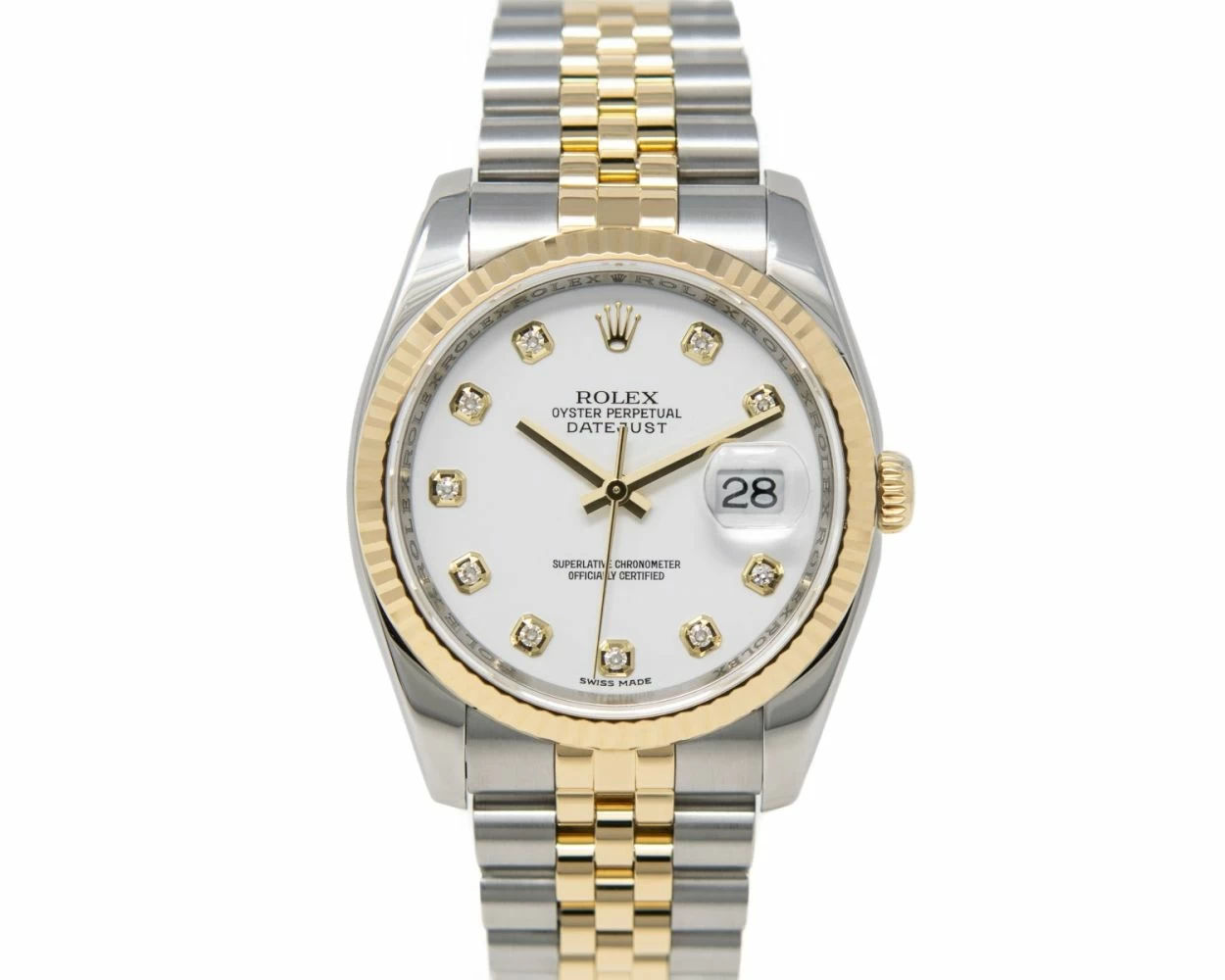 Buy Genuine Used Rolex Datejust 36 116233 Watch White Dial SKU 5600