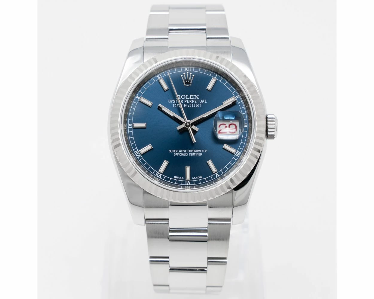 Rolex Datejust 36 Blue Dial Steel White Gold 116234
